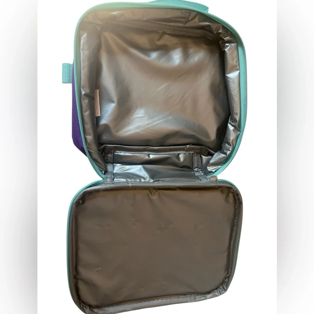 Disney’ Purple & Aqua “Wish” Soft Side Lunch Bag with Asha & Valentino & Star.